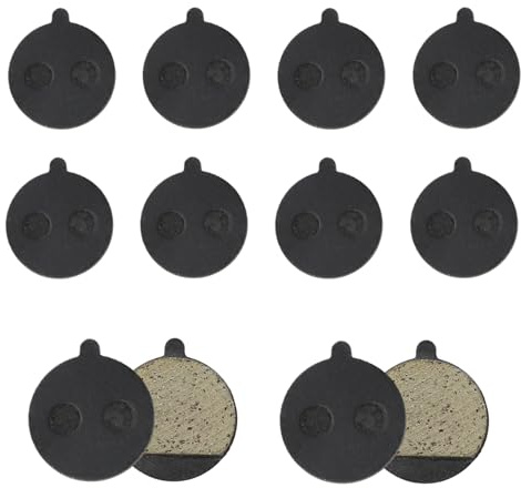 5 Paires de Plaquettes de Frein de Vélo Rondes, Plaquettes de Frein à Disque, Tampon de Freinage de Vélo en Semi-Métallique, Pièces de Rechange de Frein en Semi-Métal et Résine pour Trottinette/VTT