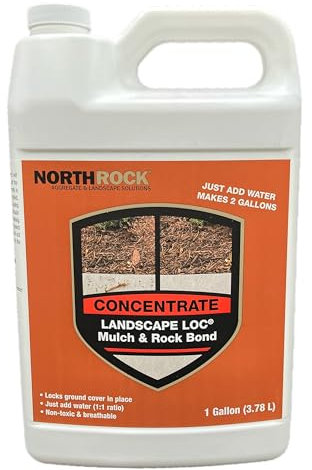 Landscape Loc Mulch & Rock Bond Concentrated Formula - Binder for Mulch, Rock, Bark, & Pea Gravel, Strong Stabilizing Glue, Just Add Water, Makes 2 Gallons, Covers 500-1,500 sq. ft. (1 Gallon)