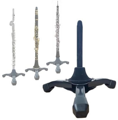Coret Flute and bB Clarinet stand, Solid Flute Stand, Portable Foldable Tripod Holder Desk Stand for Flute Woodwind Instrument，with protective flocking fiber coating