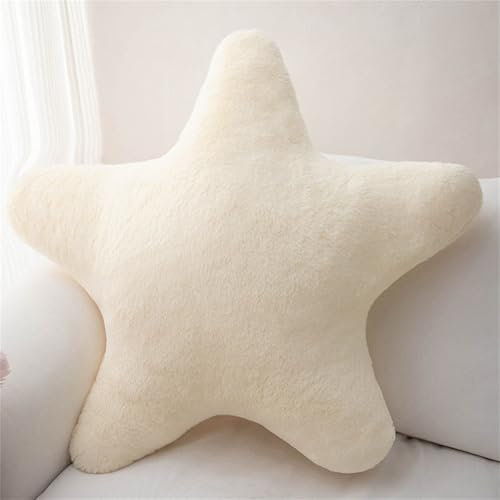 champracer PlüSchkissen Stern, Kissen Stern PlüSchkissen, Kuschelkissen Kinder Sternkissen, Weiche Flauschige Sternform Zierkissen, für MäDchen Und Jungen Zuhause Schlafzimmer (Weiß,40 cm)