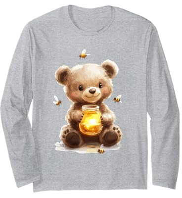Teddycore - Ourson mignon avec pot de miel Manche Longue