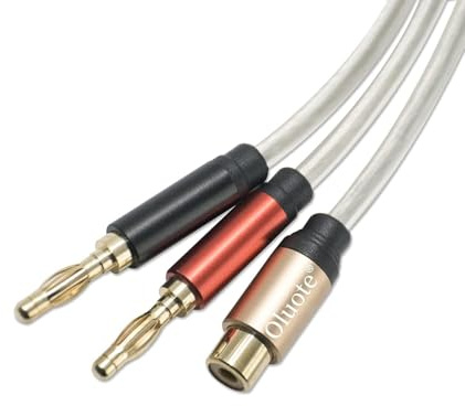 Oluote Lautsprecherkabel, Cinch Buchse auf 2 x Bananenstecker, Audio Verlängerungskabel Banane auf Cinch Ersatzkabel (1.5m)