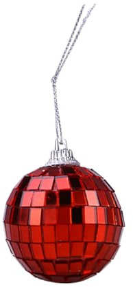 Palla Specchio da Discoteca Rossa 10cm in Vetro 1 Pezzo | Sfera Riflettente Sospesa per Feste e Matrimoni, per Adulti, Effetto Luminoso Scenico Colore Casuale
