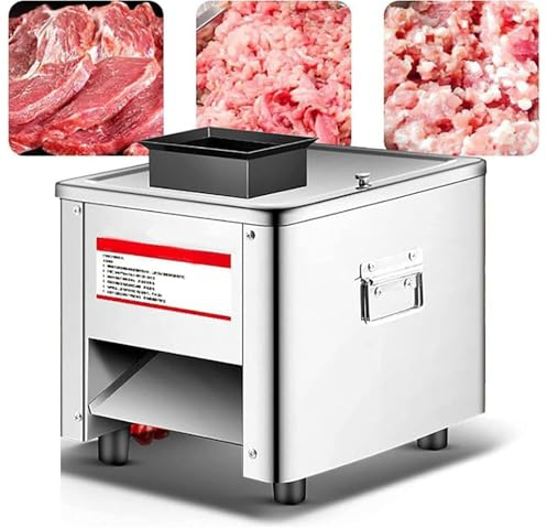 850W Meat Cutter Machine Commercial, Stainless Steel Restaurant Food Cutter, 330Lbs/H Fresh Meat Shredded Slicer Processing Machine for Slices Strips Cubes Cutter Meat,20MM