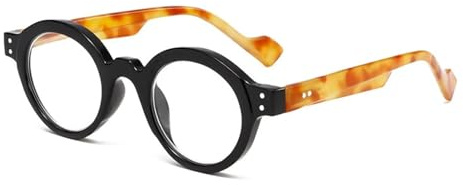 Lorheyar Blaulichtfilterbrille Für Damen Herren, Mode Runder Dicker Rahmen Computerbrille Blue Light Blocking Glasses Für Bildschirme, Spiele, FernseherA,1