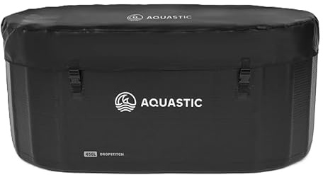 AQUASTIC BrrFree 456 L - Piscina de morsa Drop-Stitch 150 × 80 × 67 cm con tapa, bomba y kit de reparación – móvil, estable, aislada, apta para frío