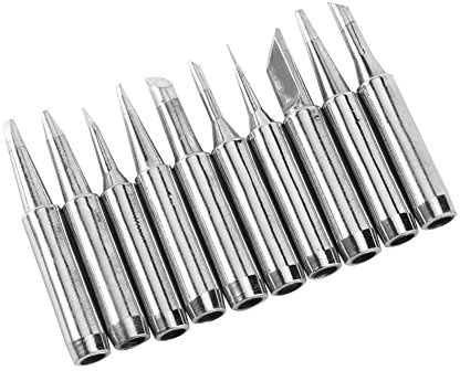 Soldering Tips Set - 10 Pieces Oxygen - Copper, Easy to Tin and Diamagnetic, Suitable for Low Temperature Soldering, Compatible with 936 937 938 969 8586 852D Stations