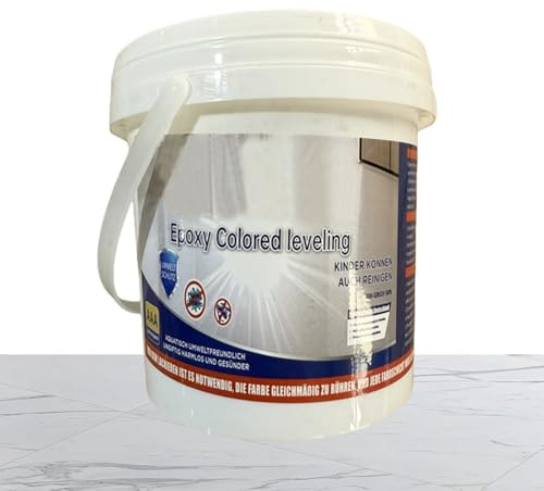Epoxidharz Bodenbeschichtung | Epoxid Bodenfarbe | Epoxidharz Bodenbeschichtung 600g, Wasserbasiert, Rutschfest, Selbstnivellierend, Für Garage Beton Fliesen Holz Bad Arbeitsplatten Innen Außen