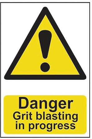 XingFox PELIGRO GRANALLADO EN CURSO Letrero metálico de seguridad para el sitio Aviso de peligro Advertencia Precaución para exteriores e interiores 12 x 16 pulgadas