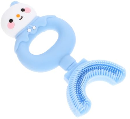 Baluue U-förmige Silikon-kinderzahnbürste mit Schneemann-design Weicher Bürstenkopf Ergonomischer Griff Gründliche Reinigung und Zahnfleischmassage für Kleinkinder Ab Jahr Bpa-frei