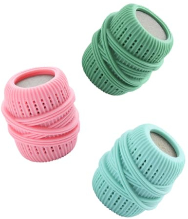 DECORNIJIA 3pcs TPE Sponge Laundry Washing Balls Set Anti-Tangle Washer Balls Hair Remover for Clothes Dryer and Washing Machine Household Use Random Color