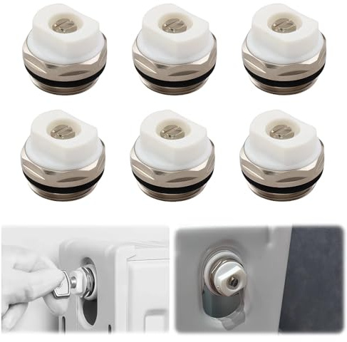 6 Stück 1/2 Zoll Radiator Bleed Valve,Heizkörper Entlüftungsventill, Heizung Entlüftungsventil, Auslassventil aus Metall,Langlebig, Dicht, Ideal für Zentralheizungssysteme