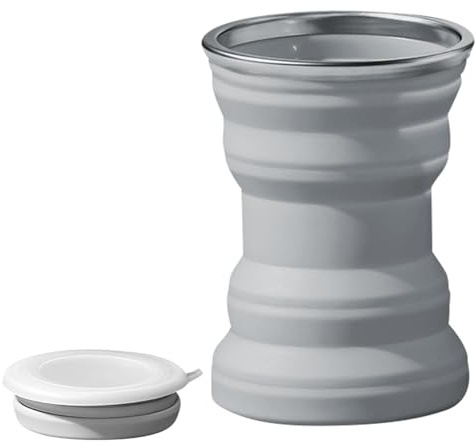 de café plegable - Vaso de agua plegable de silicona reutilizable,Botella portátil de silicona de 320 ml para bebidas calientes y frías, vasos para senderismo en camping, lavable en l