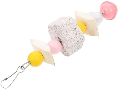 Gadpiparty 1pezzi Giocattolo Da Masticare Per Uccelli Domestici Ossa Di Seppia e Lavica Giocattolo Da Appendere Per Pappagalli Accessorio Per Mordere e Limatura Del Becco Adatto Pappagalli e