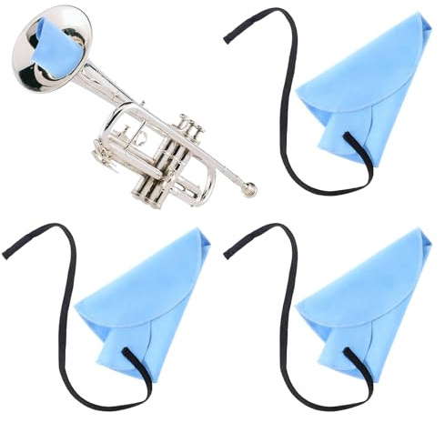 3 Stück Saxophon Reinigungsset,Flöte Reinigungstuch für Innenrohr Klarinette Putztuch Querflöte Putztuch Flöte Reinigungstuch Swab Cloth A-förmiges Klarinette Swab für Piccoloflöte Sax Saxophon(Blau)