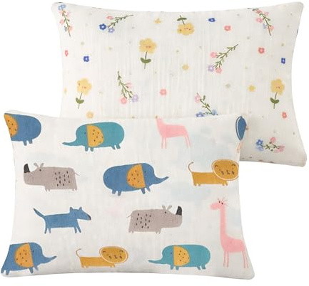 FloraVigo Kinder Kissenbezug, 2 Stück Baby Kleinkind Kissen Kissenbezüge 40x60 cm Baumwolle Baby-KissenbezugGeeignet für Babybettzubehör, geeignet für Jungen und Mädchen