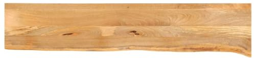 Frdhee Encimeras de cocina isla, tablero de mesa con borde de árbol, 160 x 20 x 3,8 cm, madera maciza de mango para mesa de comedor, escritorio, mesa de ordenador