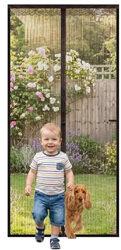 Magnetic Fly Screens for Doors 90x210cm - Door Fly Screen Curtain with Powerful Magnets, Fly Nets for Doors Heavy Duty No Drill, Insect Screen Door Net Curtain, Self-Closing Hands Free