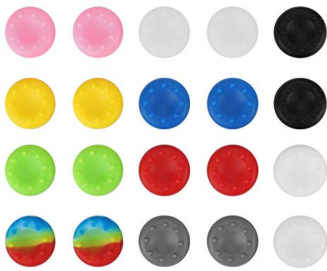 20 PCS Games Thumb Grips Silicone Joystick Caps Analog Stick Covers Thumbstick Controller Replacement for Ps 2 Ps 3 X box One 360