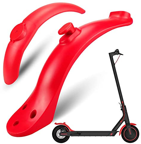 Gleamydot Guardabarros Trasero Scooter, Accesorios para Patinetes Eléctrico Deportivos con Guardabarros Delantero, para Xiaomi M365/M365 (Rojo)