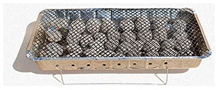 XSWLYY Parrilla de carbón para barbacoa, parrilla desechable, portátil y duradera, adecuada para camping, playa, reuniones al aire libre (tamaño: 48 x 31 x 6 cm) parrilla de barbacoa (color: natural)