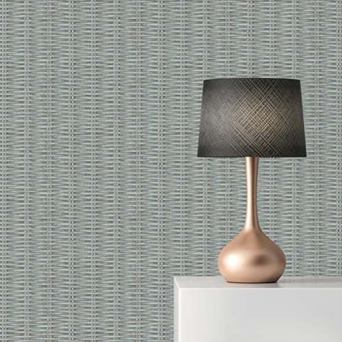 TADESSI Carta da parati Vintage M1-No.1654 Carta da parati in tessuto non tessuto blu grigio struttura geometrica per soggiorno camera da letto cucina