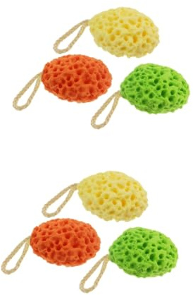 FRCOLOR 6 Piezas lavado de cara estuche de maquillaje de aluminio loción de ducha loción de leche corporal bola de ducha bola de baño de panal esponja toallita de baño flor de baño niño