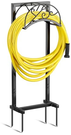 GREENER Freistehender Gartenschlauchhalter, abnehmbare Wasserschlauchhalter, robuster Metall-Schlauchständer, Outdoor-Schlauchhalter, Aufbewahrung, 45 m Wasserschlauch