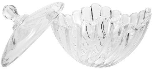 AOKWAWALIY Godisglas av glas små smyckeskrin täckt godisskål glasburk med lock godisglas glas burk godisglas av glas mellanmål behållare köksvaror
