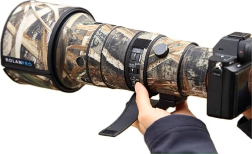 ROLANPRO Copriobiettivo mimetico per Sigma 500 mm F5.6 DG DN OS Sports E Mount Lens Protection Sleeve Case Raincover-#9 Grass Camo impermeabile