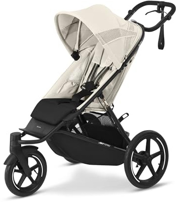 CYBEX Gold AVI SPIN Kinderwagen, ab Geburt-ca. 4 Jahre, Seashell Beige | Ab Geburt bis ca. 4 Jahre, max. 111 cm und 22 kg, All-Terrain, verstellbarer Schiebegriff, optimale Federung, ultrakompakt