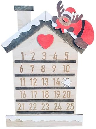 TianWlio Weihnachten Dekoration Wand Außen Plakat Deko 2023 Weihnachts Countdown Dekoration Dekoration Weihnachtstag Dekoration hölzerne Weihnachten Dekorative Party Tischdeko (Khaki One Size)