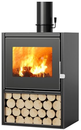 Poêle à Bois, Poêle à Bois En Fonte, Poêle à Bois, Cuisinière, Mini Poêle En Fonte, Poêle De Chauffage,15KW(Size:60 * 49 * 85cm)
