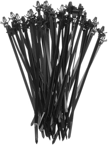 sourcing map 50pcs Push Mount Cable Zip Tie 7.9 x 0.19 Nylon Self Locking Cable Strap Arrow Style Heavy Duty Snap in Cable Zip Ties for Household Electronic Auto Industry
