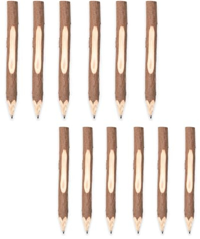 Crayons de Bois,12 PCS Crayons à Papier en Bois,Crayon à Papier en Brindilles pour Garçons et Filles,Outils D'écriture Rustiques pour Salles de Classe et Loisirs Créatifs en Plein Air,Marron (17 cm)
