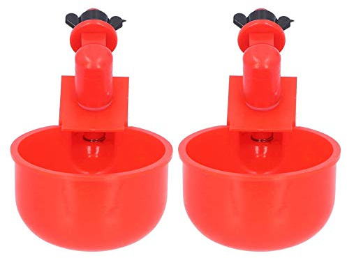 Haofy Automatisk Kycklingvattenkopp, Röd Drickskål i Plast, Bekväm Vattendrickare för fjäderfä, Idealisk för Kycklingar och Fåglar, Storlek 4,5 X 2,5 Tum
