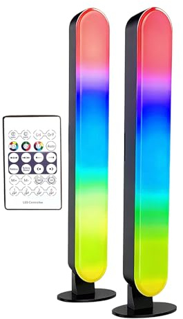 Barras LED Inteligentes | 2 Piezas Dispositivo de Iluminación Ambiental | Luz Ambiental De Escritorio - Para Jugadores Creadores De Contenido Amantes Tecnología Oficina En Casa Estudio Apartamento Fot