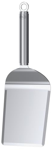 RÖSLE Plancha-Spachtel breit, Hochwertiger Grillspachtel mit abgerundeten Ecken zum Wenden von Fleisch und Gemüse, Edelstahl 18/10, spülmaschinengeeignet, silberfarben | Hochwertiger Plancha-Spachtel mit abgerundeten Ecken zum Wenden von Fleisch und Gemüse, spülmaschinengeeignet, silbern