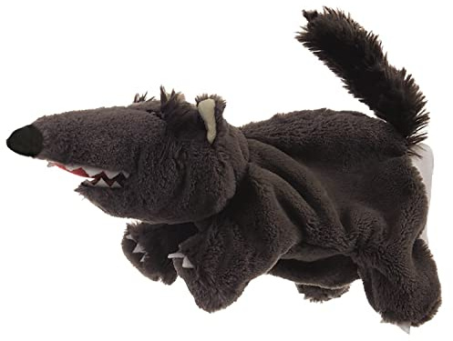 Hochwertiges Puppentheater 70x 165 cm Türtheater für Kinder hochwertige Handpuppen Märchen Kasperletheater (Handpuppe Wolf)