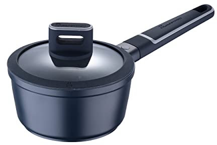 MasterPRO Indigo | Kochtopf Ø 16 cm und Höhe 8,5 cm mit Deckel | Aluguss | e Xtrem antihaftbeschichtet | Soft-Touch-Griff | alle Herdarten