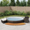 Festnight Bordo per Spa, Vasca Idromassaggio da Esterno, Piscina Idromassaggio da Esterno,in Polyrattan e Legno Massello di Acacia Nero