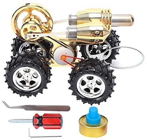Car Stirling Engine Kit - 21x14x12 cm Model, Mini Electric Power Generator, Educational Science Toy, Engine Motor Model for Adults & Kids, DIY Car-Shaped Energy Experiment Kit