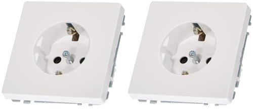 Merten ‎MEG2300-6035 SCHUKO-Steckdose, erhöhter Berührungsschutz,Schutzkontaksteckose, Steckklemmen, Lotosweiß, System Design (Packung mit 2)
