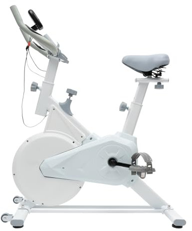 Heimtrainer, Indoor Cycling Stationär Bike, Fahrrad für Heimtraining Verstellbare Sitzhöhe, Maximalen Belastbarkeit von 176 lbs, für Menschen unter 5.24ft in der Höhe passend (Weiß)