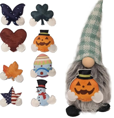 Santa's Lazy Gnome All-Season Décor | Green Red with 8 Adorable & Interchangeable Symbols