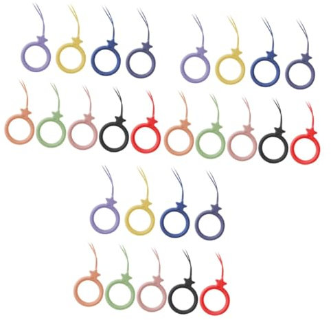 UPKOCH 27pcs Mobile Phone Strap Silicone Lanyard Charm Key Ring Holder Comfortable for Daily Use
