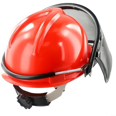 Schutzhelm für Kettensäge, schützt Ihr Gesicht vor Schmutz, bequem und leicht, Rot