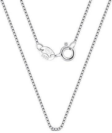 KnSam 925 Silberkette Anhänger, Klassiker 0.6MM Venezianierkette Anhänger Halskette S925 Sterling Silber, Damen Ketten Silber, 55CM