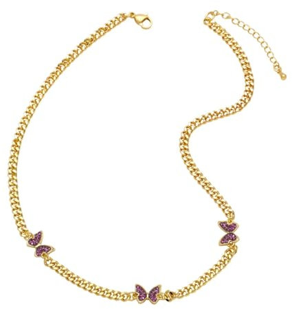 Collar Colgante Cadena Hombre Mujer Joyas Necklace Collares para Mujer Joyas Fucsia