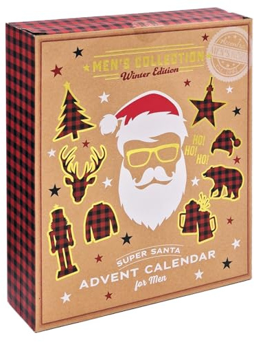 Calendario dell'Avvento SANTA BOOK per la cura del corpo per uomini 2025 - Calendario dell'Avvento di Natale per la cura del corpo da aprire